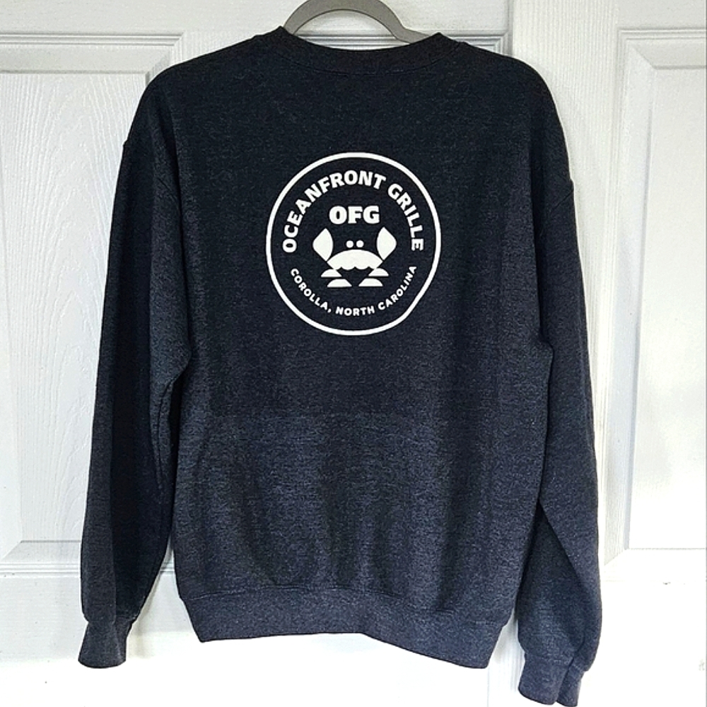 New Outer Banks OBX Oceanfront Grille Sweatshirt  - Charcoal Gray - Small/Med